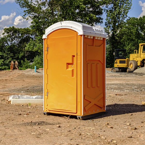 how often are the portable restrooms cleaned and serviced during a rental period in Mittie